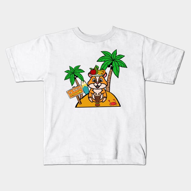 Hamster on an island Kids T-Shirt by Pet Station